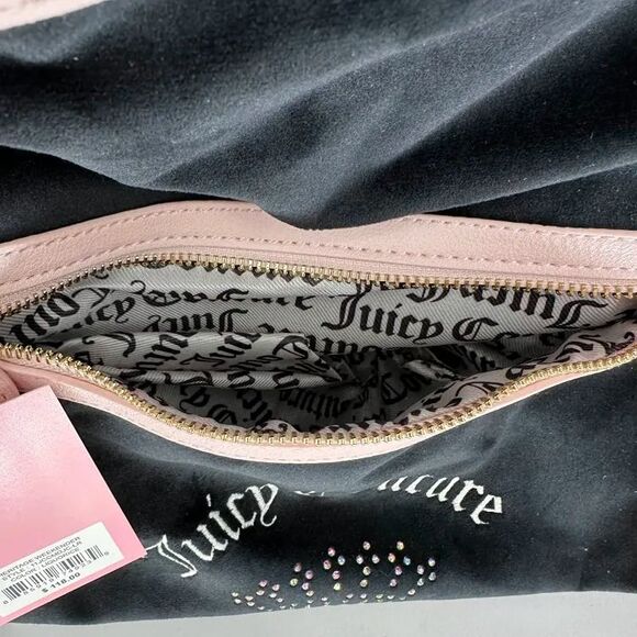 NWT Juicy Couture Heritage Weekender Bag Black Pink Velour Crown Duffel TikTok - Picture 8 of 11